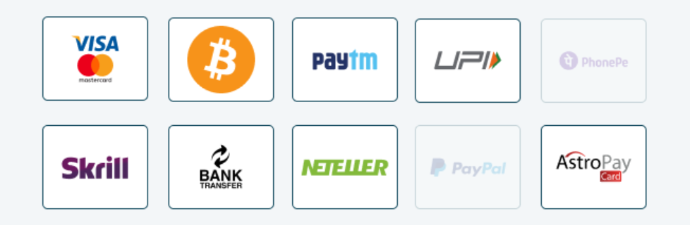 Different Payment Methods at All Paanel Id